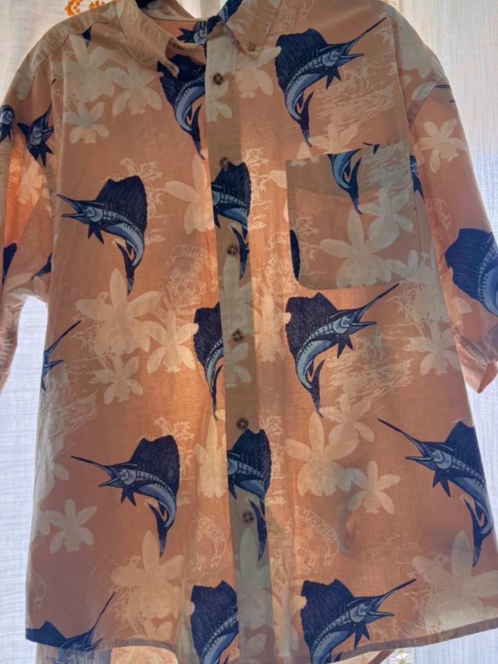 Men's Tan and Blue Polo-shirts
